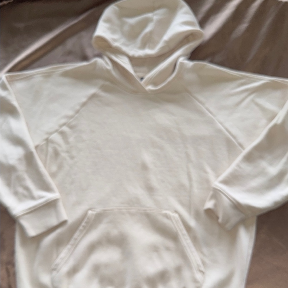Adidas Cream All Szn Boyfriend Fleece Sweatshirt Hoodie Cotton Blend New Sz S - Picture 6 of 14